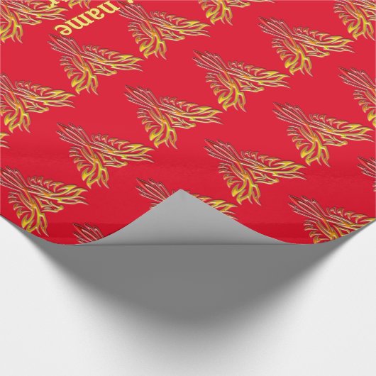 Benutzerdefinierte Meldung: Flame Phoenix Rising o Geschenkpapier (Ecke)