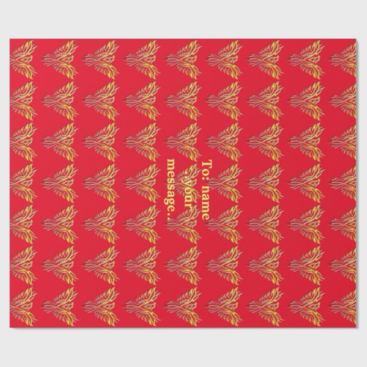 Benutzerdefinierte Meldung: Flame Phoenix Rising o Geschenkpapier (Flach)