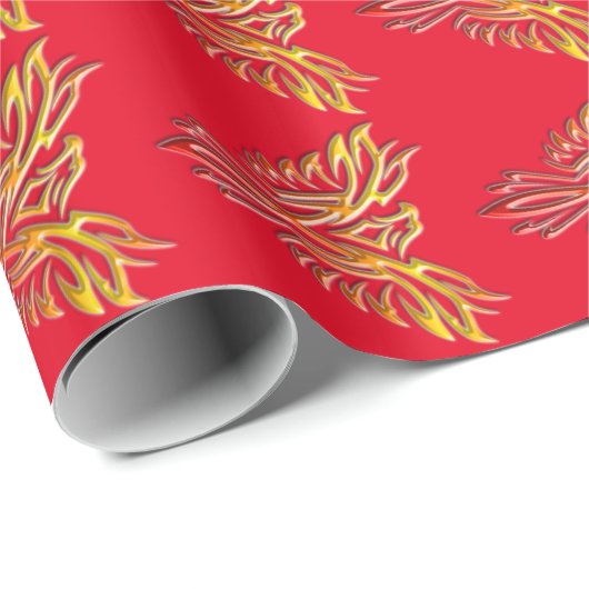 Benutzerdefinierte Meldung: Flame Phoenix Rising o Geschenkpapier (Rolleneckpunkt)