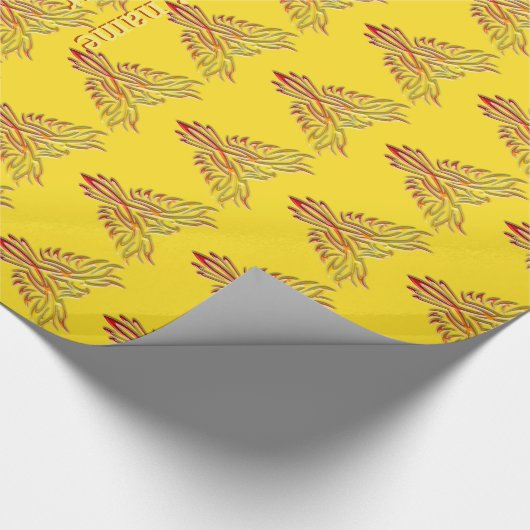 Benutzerdefinierte Meldung: Flame Phoenix steigt a Geschenkpapier (Ecke)