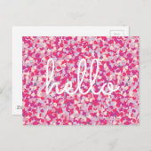 Benutzerdefinierte Meldung für mehrfarbiges Herz Postkarte (Vorne/Hinten)