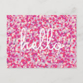 Benutzerdefinierte Meldung für mehrfarbiges Herz Postkarte (Vorderseite)