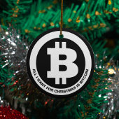 Benutzerdefinierte Meldung für Schwarzweiß-Bitcoin Keramik Ornament