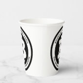 Benutzerdefinierte Meldung für Schwarzweiß-Bitcoin Pappbecher (Rechts)