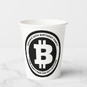 Benutzerdefinierte Meldung für Schwarzweiß-Bitcoin Pappbecher (Vorderseite)
