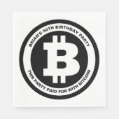 Benutzerdefinierte Meldung für Schwarzweiß-Bitcoin Serviette (Vorderseite)