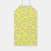 Benutzerdefinierte Meldung "Gelb und Rosa Herzmust Geschenkanhänger (Rückseite)