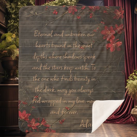 Benutzerdefinierte Meldung Holz und Kirschblossom Sherpadecke