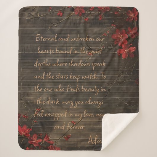 Benutzerdefinierte Meldung Holz und Kirschblossom Sherpadecke (Vorderseite)