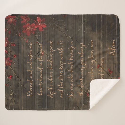 Benutzerdefinierte Meldung Holz und Kirschblossom Sherpadecke (Vorderseite (Horizontal))