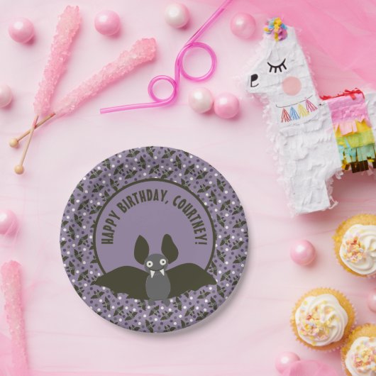 Benutzerdefinierte Meldung Lila, Kohle-Graue Carto Pappteller (Party)