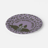 Benutzerdefinierte Meldung Lila, Kohle-Graue Carto Pappteller (Schrägansicht)