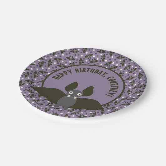 Benutzerdefinierte Meldung Lila, Kohle-Graue Carto Pappteller (Schrägansicht)