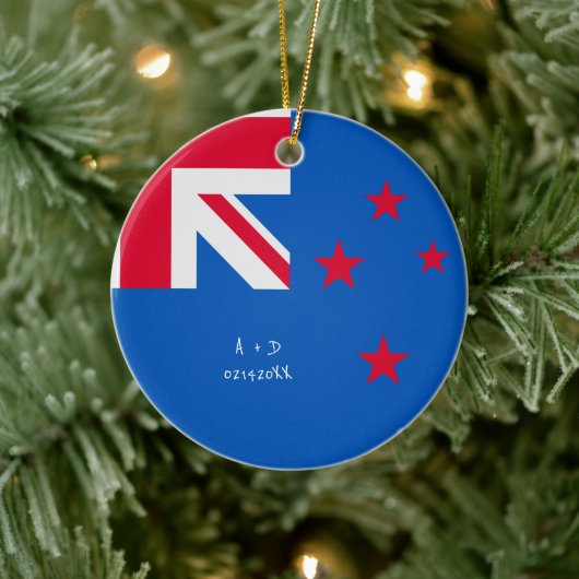 Benutzerdefinierte Meldung - Neuseeländisches Flag Keramik Ornament (Baum)