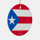 Benutzerdefinierte Meldung Puerto Rico Flag Keramik Ornament (Rechts)