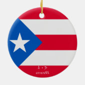 Benutzerdefinierte Meldung Puerto Rico Flag Keramik Ornament (Hinten)