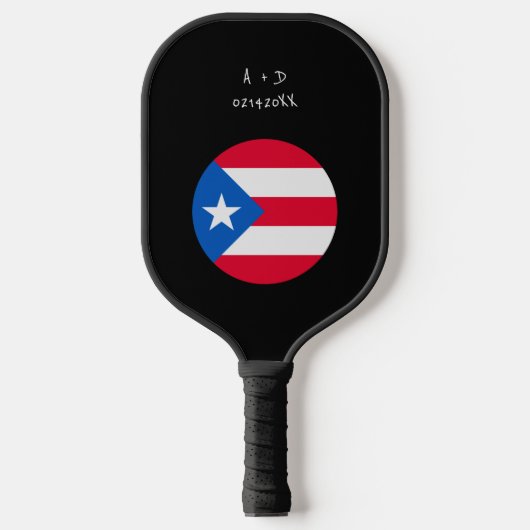 Benutzerdefinierte Meldung Puerto Rico Flag Pickleball Schläger (Vorderseite)