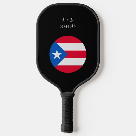 Benutzerdefinierte Meldung Puerto Rico Flag Pickleball Schläger (Rückseite)