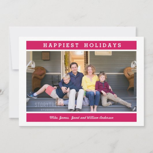 Benutzerdefinierte Meldung | Rosa | Weihnachts-Fot Einladung (Vorderseite)