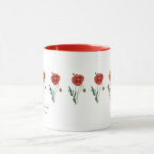 Benutzerdefinierte Meldung Roter Mohnmohn August B Tasse (Zentrum)