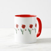 Benutzerdefinierte Meldung Roter Mohnmohn August B Tasse (VorderseiteRechts)