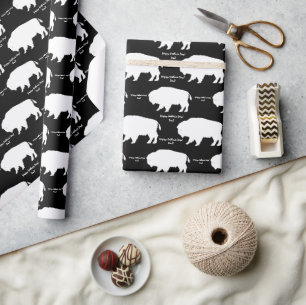 Benutzerdefinierte Meldung "Schwarz und Weiß" Buff Geschenkpapier
