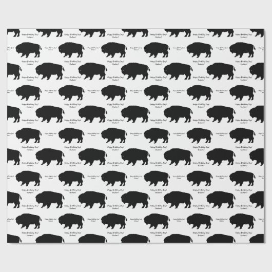 Benutzerdefinierte Meldung "Schwarz und Weiß" Buff Geschenkpapier (Flach)