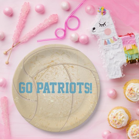 Benutzerdefinierte Meldung stört Volleyball Pappteller (Party)