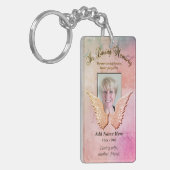 Benutzerdefinierte Memorial Angel Wings Rose Farbe Schlüsselanhänger (Vorderseite links)