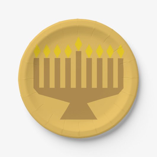 Benutzerdefinierte Menorah Paper-Teller Pappteller (Vorderseite)