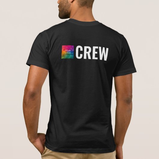 Benutzerdefinierte Mens-Crew für Schwarze Mitarbei T-Shirt (Rückseite)