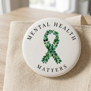 Benutzerdefinierte Mental Health Matters Botanisch Button
