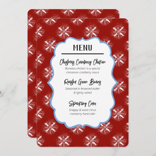 Benutzerdefinierte Menü-Einsteckkarte Ankündigung (Vorne/Hinten)