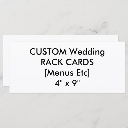 Benutzerdefinierte Menü- und Programmkarten 4" x 9 Menükarte (Vorne/Hinten)