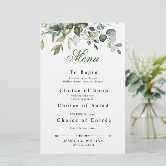 Benutzerdefinierte Menükarte (Stehend Vorderseite)