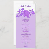 Benutzerdefinierte Menükarten für die lila Blume (Vorne/Hinten)