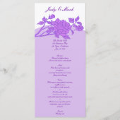 Benutzerdefinierte Menükarten für die lila Blume (Vorderseite)