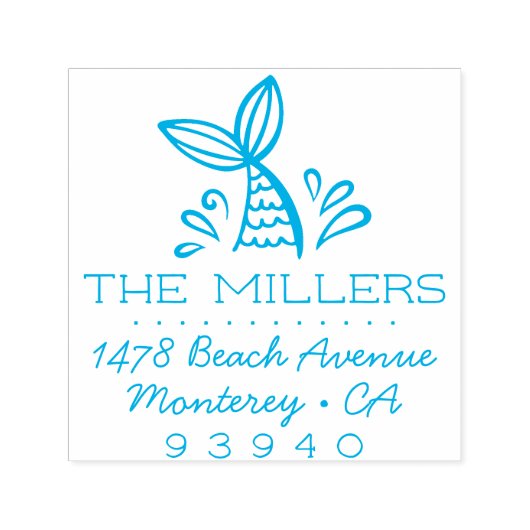 Benutzerdefinierte Mermaid-Adressenselbstfarben-Br Permastempel (Design)