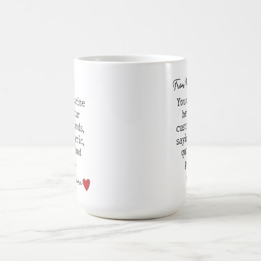 Benutzerdefinierte Message-Tasse, Geschenk für Mam Kaffeetasse (Mittel)