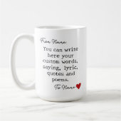 Benutzerdefinierte Message-Tasse, Geschenk für Mam Kaffeetasse (Links)