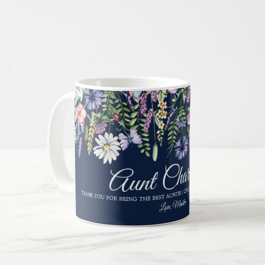 Benutzerdefinierte Message-Wildblumen Einmaliger T Kaffeetasse (Vorderseite Links)