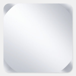 Benutzerdefinierte Metallic-Silber-Optik Leere Mod Quadratischer Aufkleber