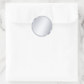 Benutzerdefinierte Metallic-Silber-Optik Leere Vor Runder Aufkleber (Tasche)