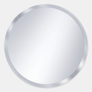 Benutzerdefinierte Metallic-Silber-Optik Leere Vor Runder Aufkleber