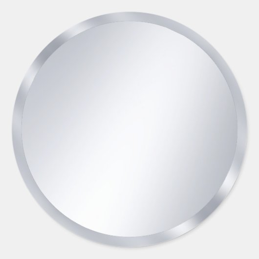 Benutzerdefinierte Metallic-Silber-Optik Leere Vor Runder Aufkleber (Vorderseite)