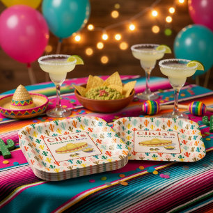 Benutzerdefinierte mexikanische Fiesta-Junggeselli Pappteller