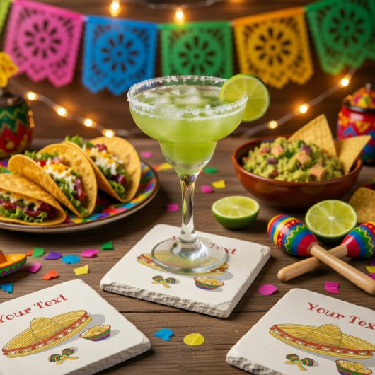 Benutzerdefinierte Mexikanische Fiesta Steinuntersetzer