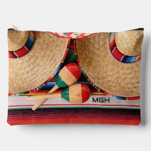 Benutzerdefinierte mexikanische Monogramm-Elemente Zubehörtasche (Vorderseite)