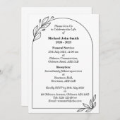 Benutzerdefinierte Minimalistische Beerdigungskart Einladung (Vorne/Hinten)