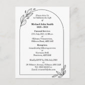 Benutzerdefinierte Minimalistische Beerdigungskart Postkarte (Vorderseite)